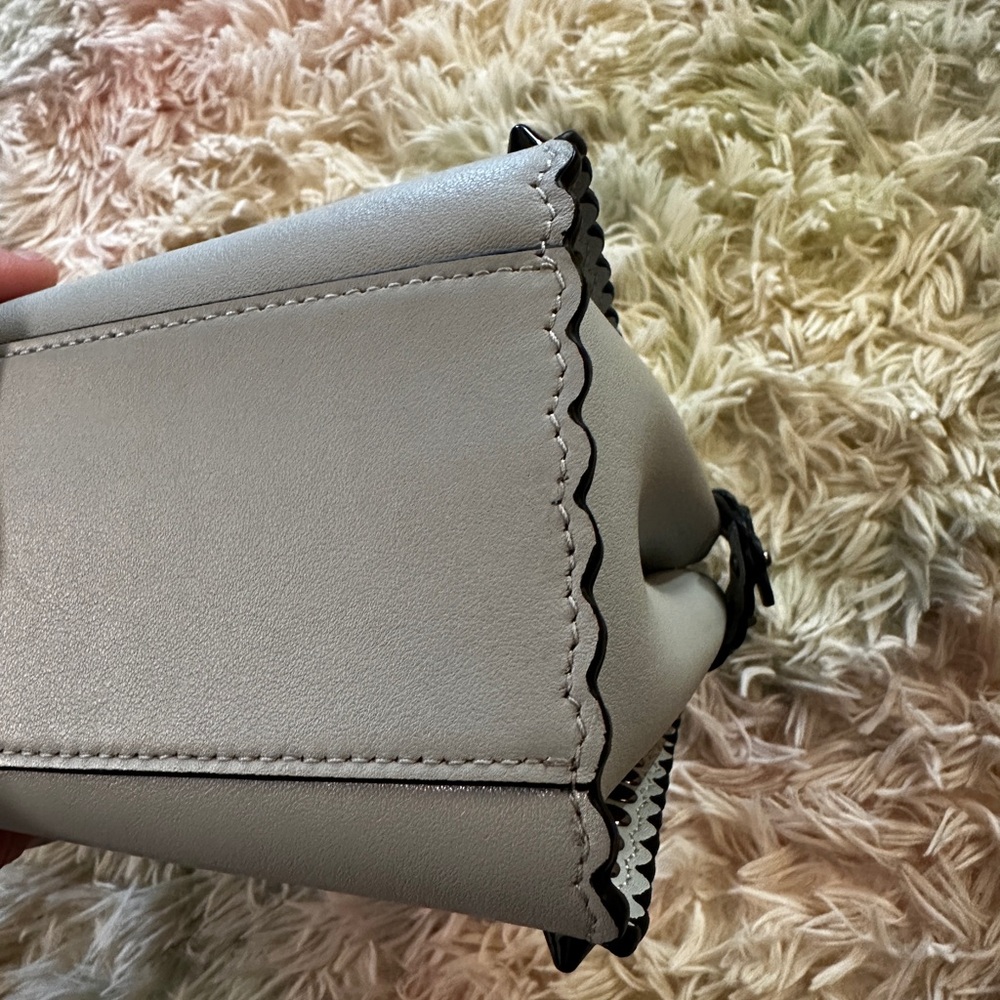 Fendi Peekaboo Mini Light Blue Studded Leather Two-Way Top Handle Bag - Picture 9 of 15